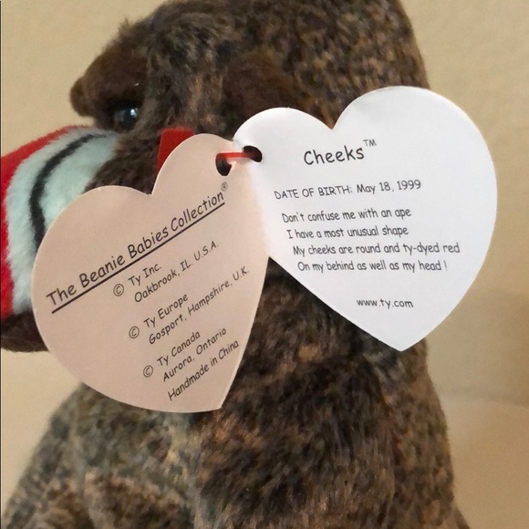Cheeks the Baboon Ty The Beanie Babies Collection - Picture 5 of 8